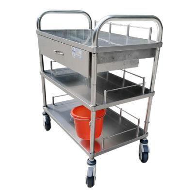 Stainless Steel 3 Tier Food Service Medical Trolley