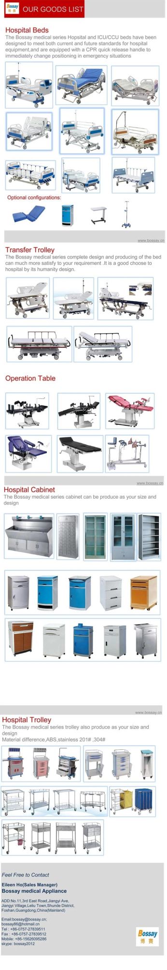 Stainless Steel Hospital Bed with Ce Certificated