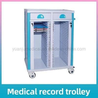 Medication Carts for Hospitals with Case History Cart Medical Records Trolley