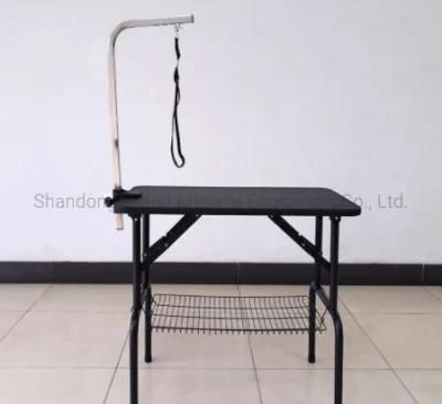 Adjustable Height and Equipped with Folding Legs Pet Equipment Black Color Pet Beauty Table