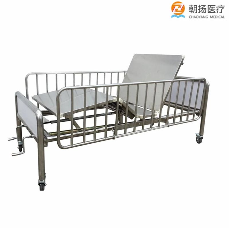 Medical Equipment Two Crank Stainless Steel Bed Hospital Bed Appliances Clinic Bed Examination