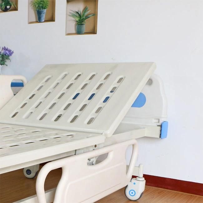 Medical Use/Clinic Use One Function Manual Hospital Patient Bed with Mattress and I. V Pole