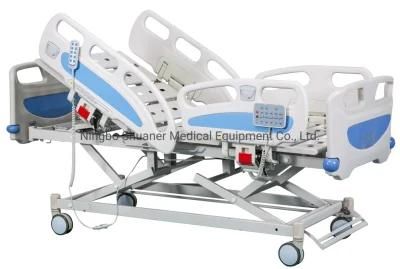 Luxury Multifunction Adjustable Medical Furniture with Casters Folding Electric ICU Nursing Hospital Bed