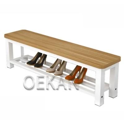 Oekan Hospital Use Furniture Hot Sale Wooden Shoes Rack Shoe Storage Bench Simple Bench Bathroom Shoes Stool Waiting Chair with Seat