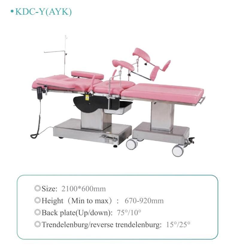 High Quality Hospital Gynecological Equipment Stainless Steel Multifunctional Electric Hydraulic Operating Bed Adjustable Surgical Operation Table