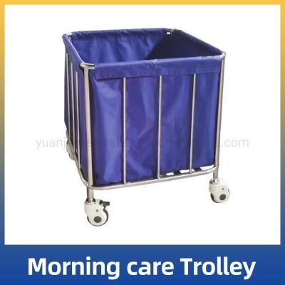 Stainless Steel Trolley Medical 4 Wheel Cart for Dirty Clothes, Cleaning Trolley