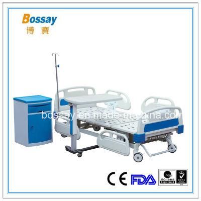 Three Cranks Manual Hospital Bed with ABS Headboard and Footboard