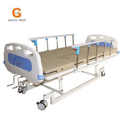 Medical Furniture 3 Functions Manual Patient Bed Hospital ICU Bed Manufacturering Selling in Peru