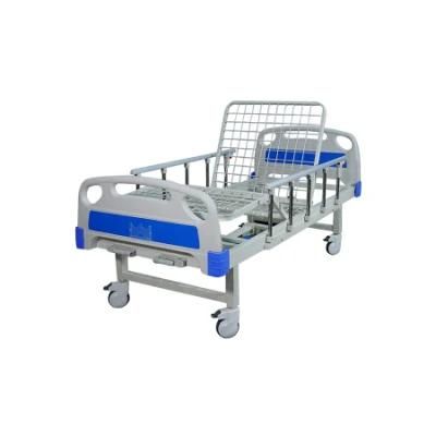 Medical Equipment Manual Two Cranks Function Medicla Hospital ICU Bed with ABS Crank
