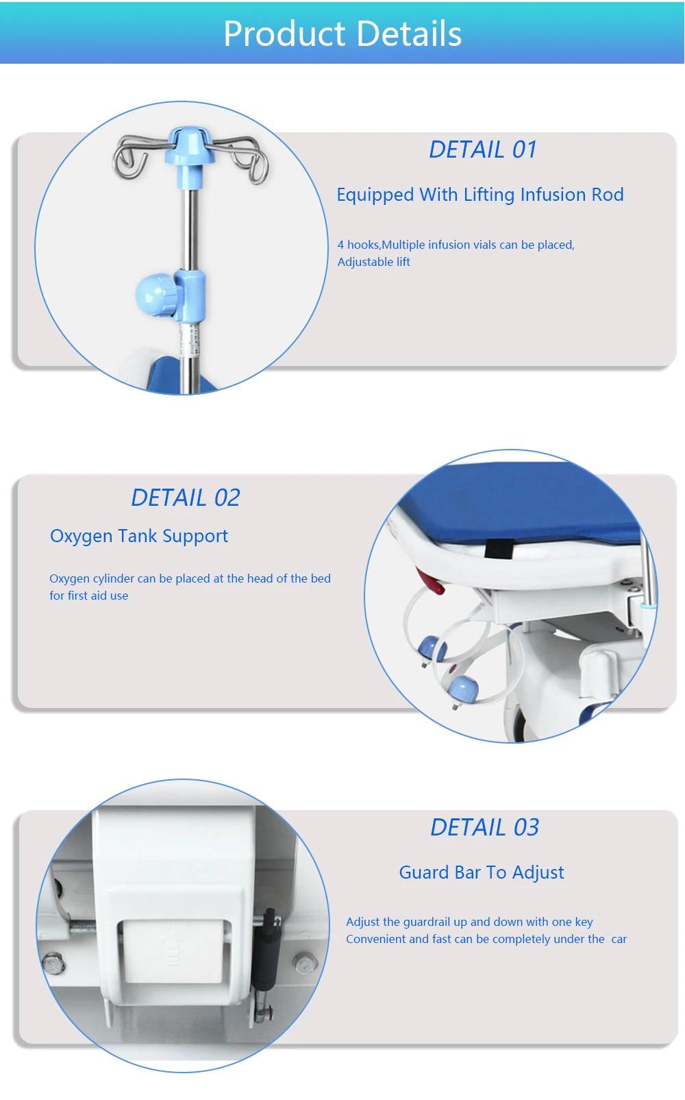 Hospital Furniture Hydraulic Emergency Transfer Trolley