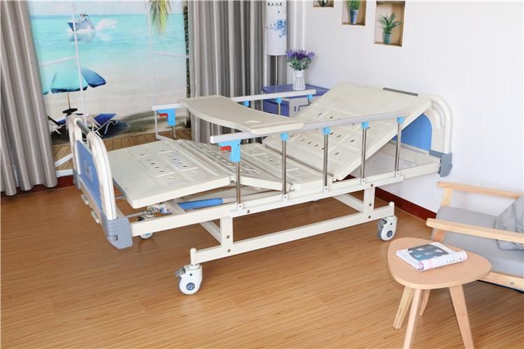 Medical Equipment ABS Two Crank Manual Hospital Patient Nursing Bed with Cheap Price