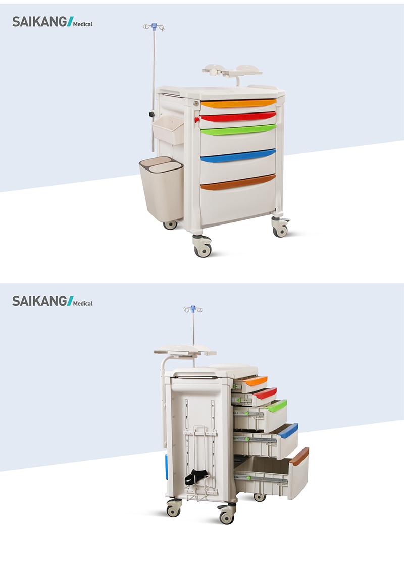 Sk-Et750 Multi-Purpose Hospital Drugs ABS Nursing Trolley