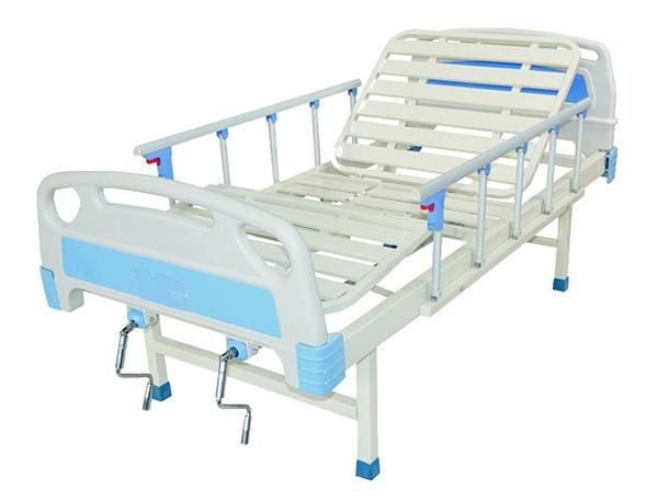 Medical Manual Hospital ABS Bed with Guardrail, Two Crank (PW-B01)