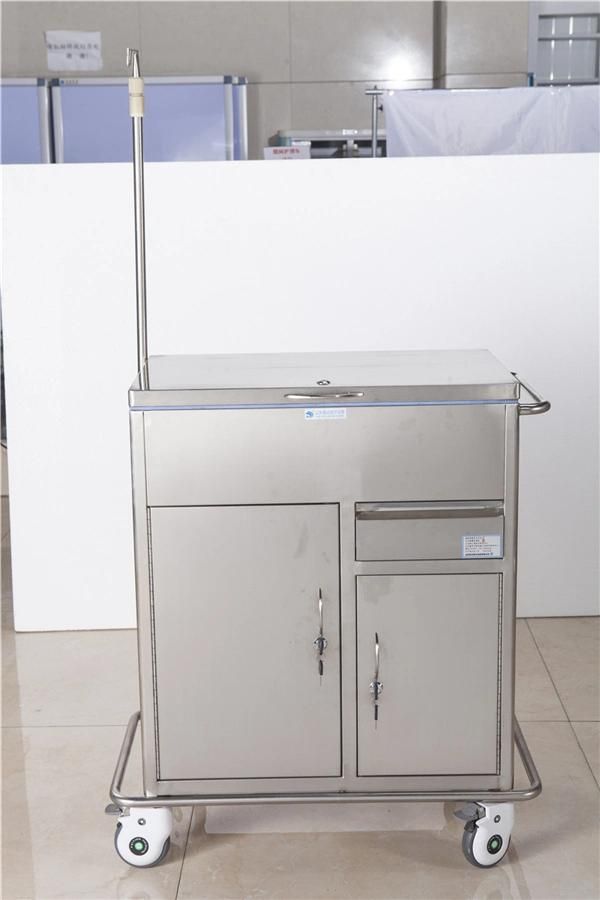 Hospital Stainless Steel Furniture Medical Cart Emergency Full Closed Trolley