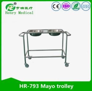 Double Bowl Mayo Trolley/Medical Mayo Table