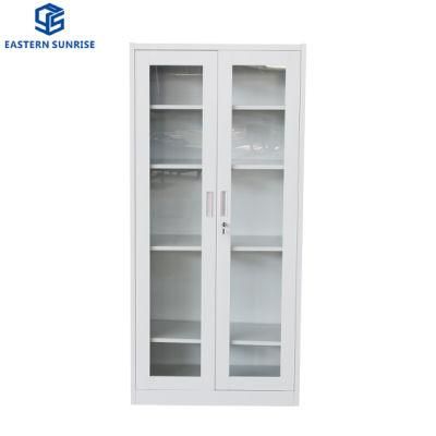 Metal Storage Cabinet with Glass Swing Door