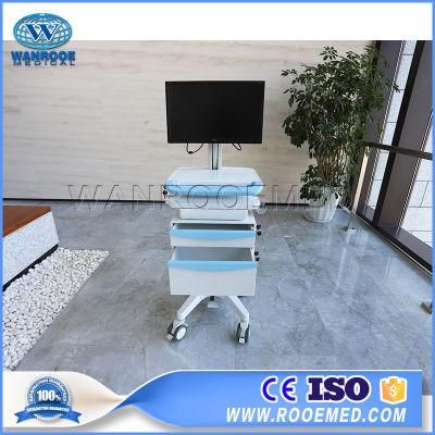 Bwt-001n1 Hospital ABS Nurse Computer Medicine Workstation Crash Cart Mobile Trolley