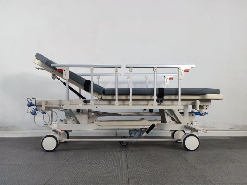 Rh-Fa800f Double Direction Deploying Folding Railing Transfer Patient Trolley Emergency Equipment