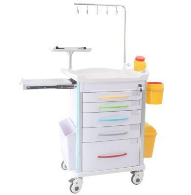 CE ISO High-Strength Medical Emergency Resuscitation Trolley Cart for Sale