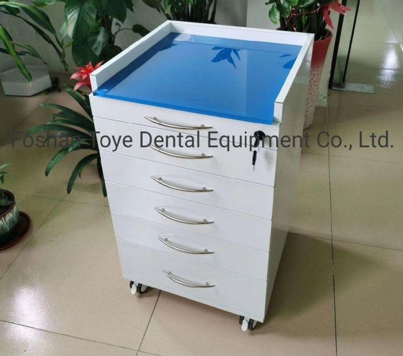 5 Drawer Glass Table Dental Cabinet