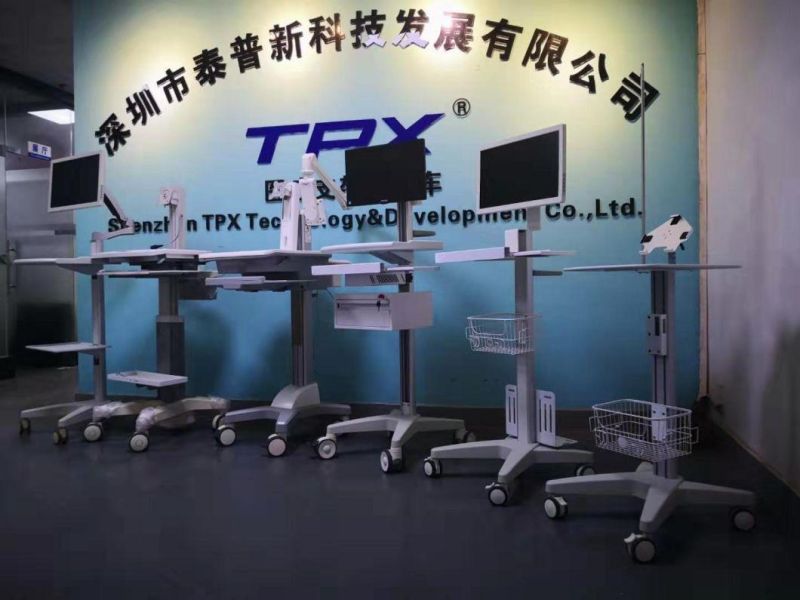 High-End Custom Hospital Patient Monitor Medical Trolley Cart with Casters