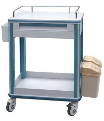 ABS Plastic Two Layers Drawer Instrument Cart Treatment Trolley