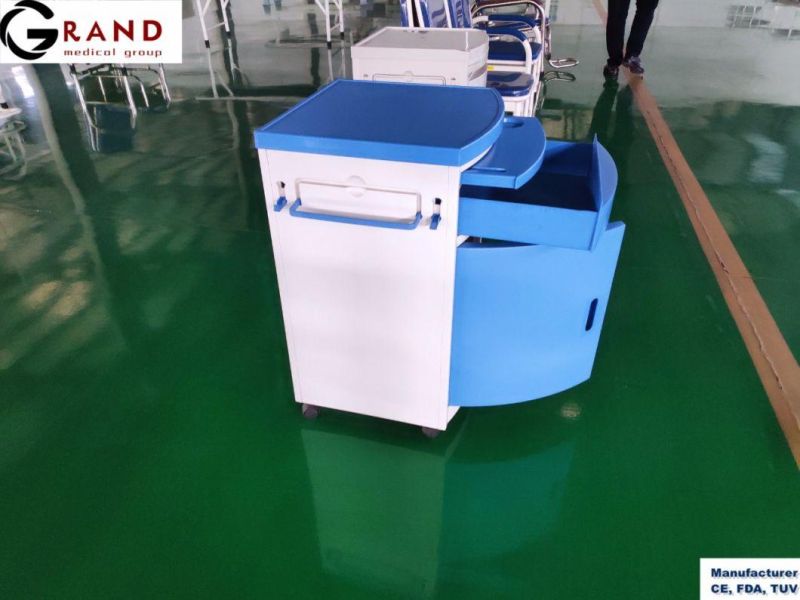 Wholesale Hospital Furniture C8 Modern ABS Bedsiade Cabinet/Table with Drawers