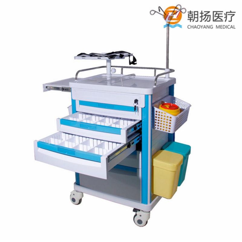Good Price Medical Crash Cart Hospital Treatment Cart Anesthesia Emergency Trolley Cy-D403