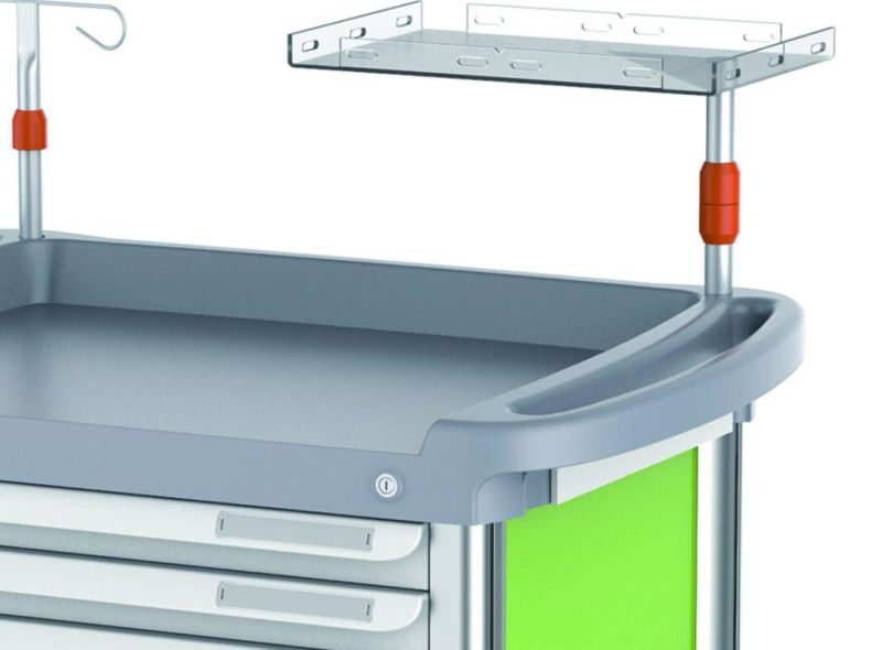 Hospital Crash Cart Medical Trolley with Drawers Medical Device