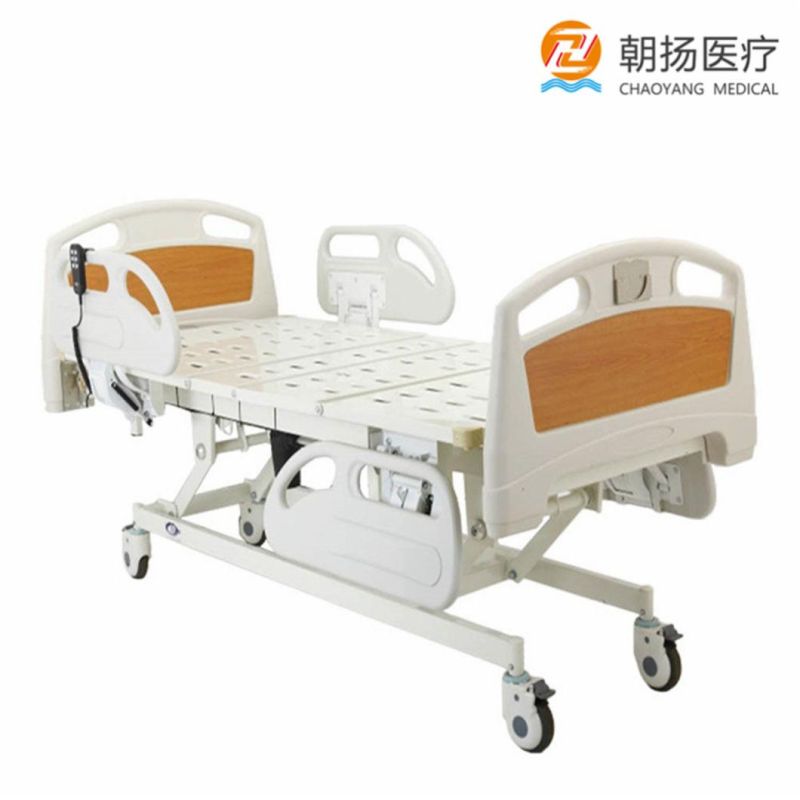 3 Function Adjustable Electric Hospital Bed with PP Siderail Folding Motor for Hospital Bed