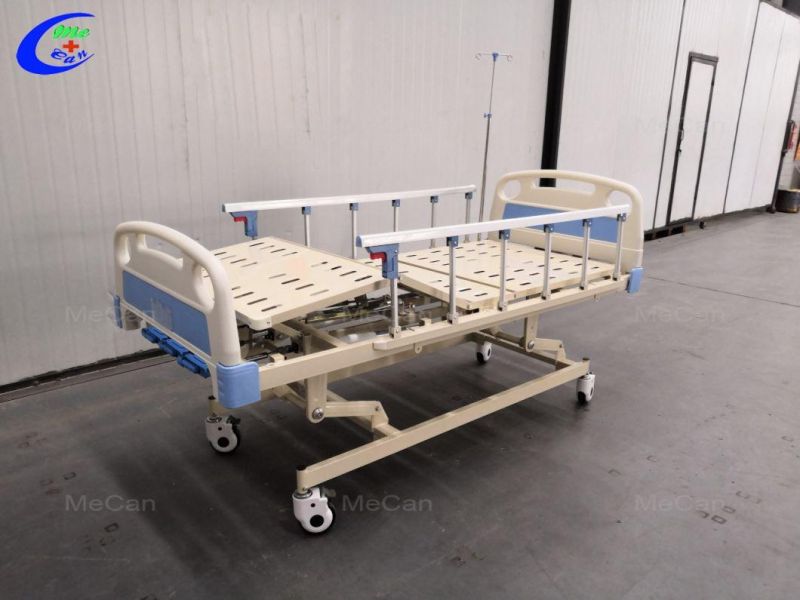 Folding Metal 3 Crank Manual Hospital Bed Hospital Furniture