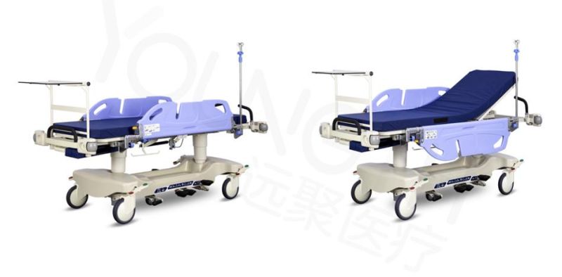 Patient Trolley ABS Multi-Functional Stretcher Emergency Room Double Hydraulic Hospital Rescue Bed