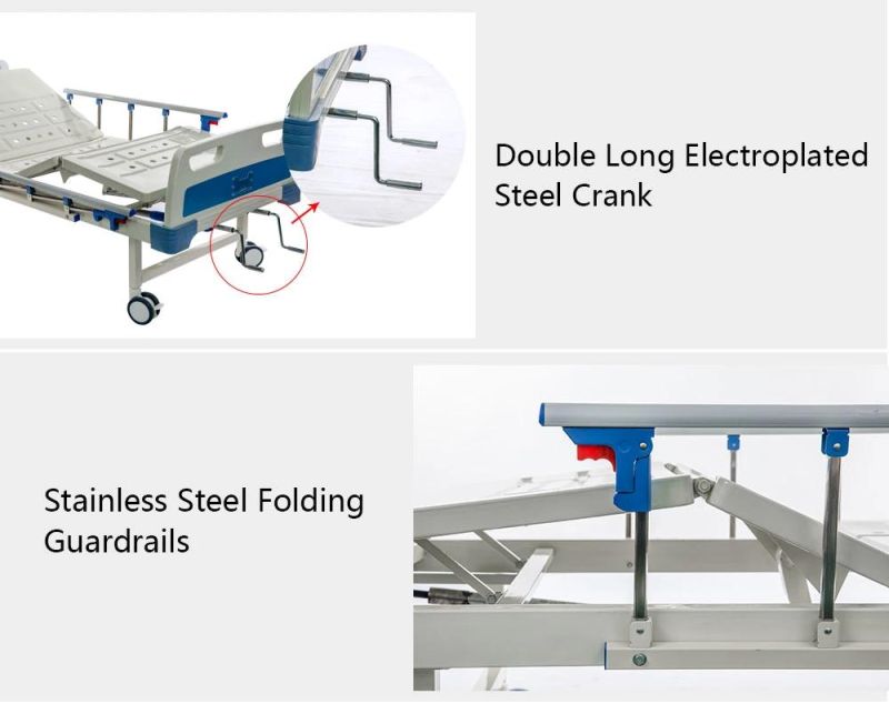 High Quality 2 Cranks Manual Hospital Bed Bc02-2