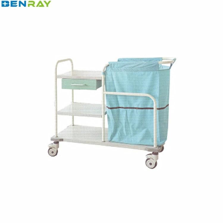 3 Layers Stainless Steel Frame Trolley for Dirty Clothes