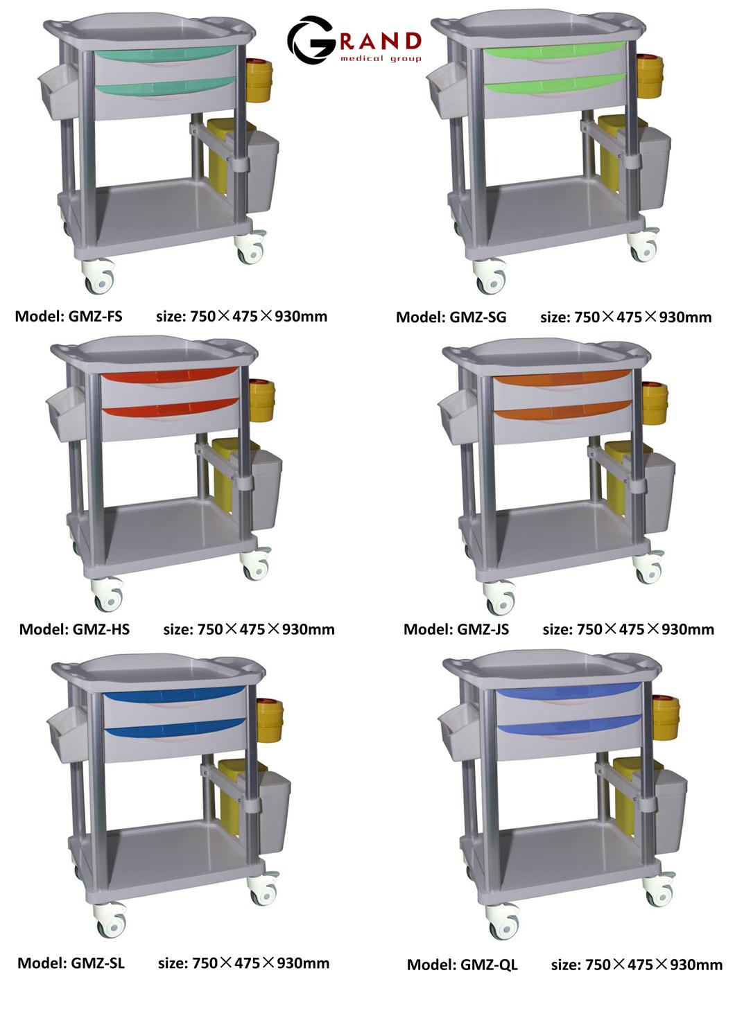 Hospital Furniture 5 Layers Treatment Cart Medical Trolley Medicine Trolley Big Size ABS Ward Nursing Treatment Trolley ABS Hospital Treatment Nursing Trolley