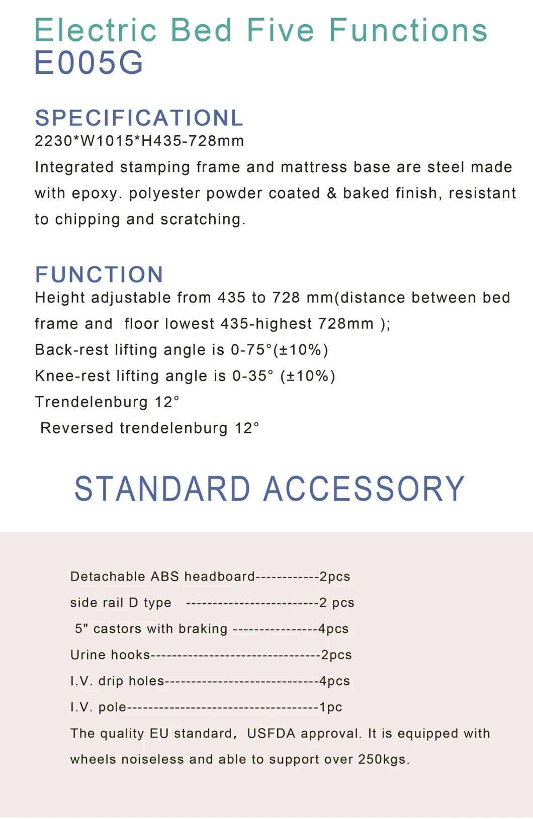 Multifunction Electric Medical ICU Equipments Emergency Automatic Hydraulic Folding Hospital Bed