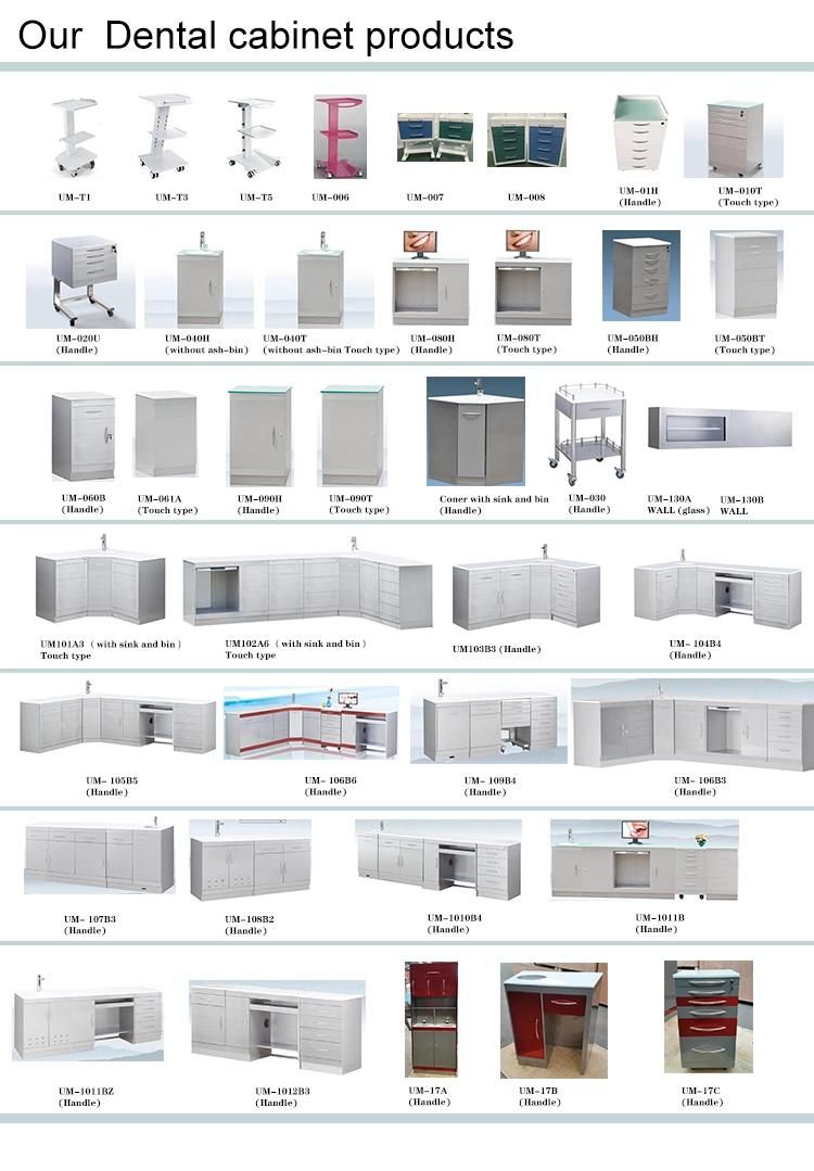 Handle Type Customized Stainless Steel Dental Clinic Cabinet