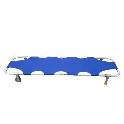 Rescue Stretcher with Wheels High Quality Litter Hand Frame Blue Aluminum Folding Stretcher