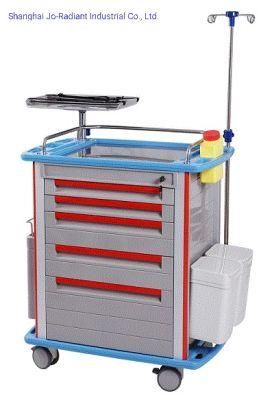 Medical Furniture Functional ABS Emergency Hospital Clinical Anesthesia Carts/Trolley