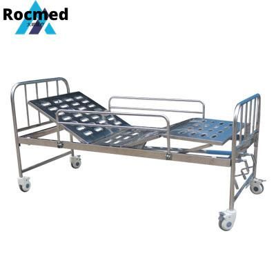 Hospital Furniture Stainless Steel Double Crank Adjustable Care Bed
