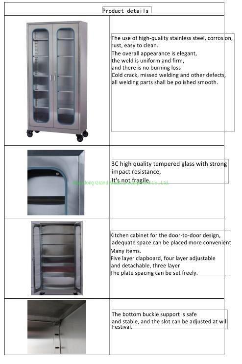 Medical Lockers Stainless Steel Cabinet Medical Furniture Stainless Steel Hospital Dental Instrument Cabinet