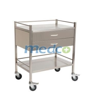 Stainless Steel Medicine Trolley Hospital Hand Medical Cart with Layers