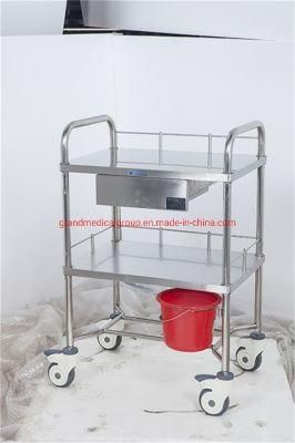 Hospital Equipment Medical Stainless Steel Treatment Nursing Cart Trolley