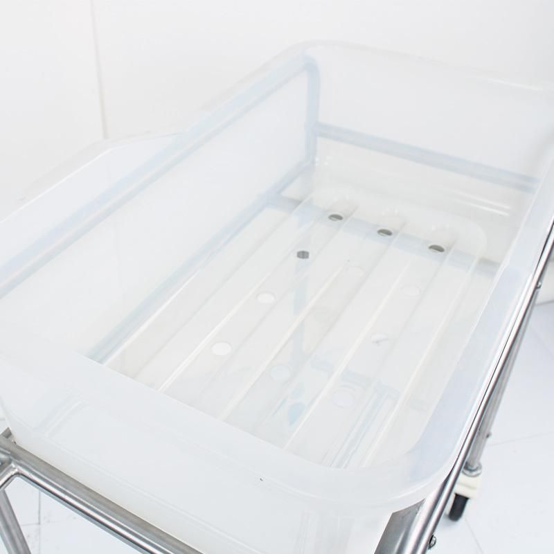 HS5181A Stainless Steel Infant New Born Baby Crib Bed with Transparent Basin