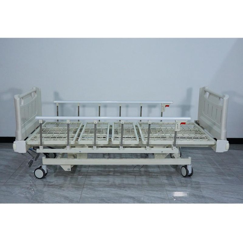 4 Crank 5 Function Adjustable Medical Furniture Folding Manual Patient Nursing Hospital Bed with Casters