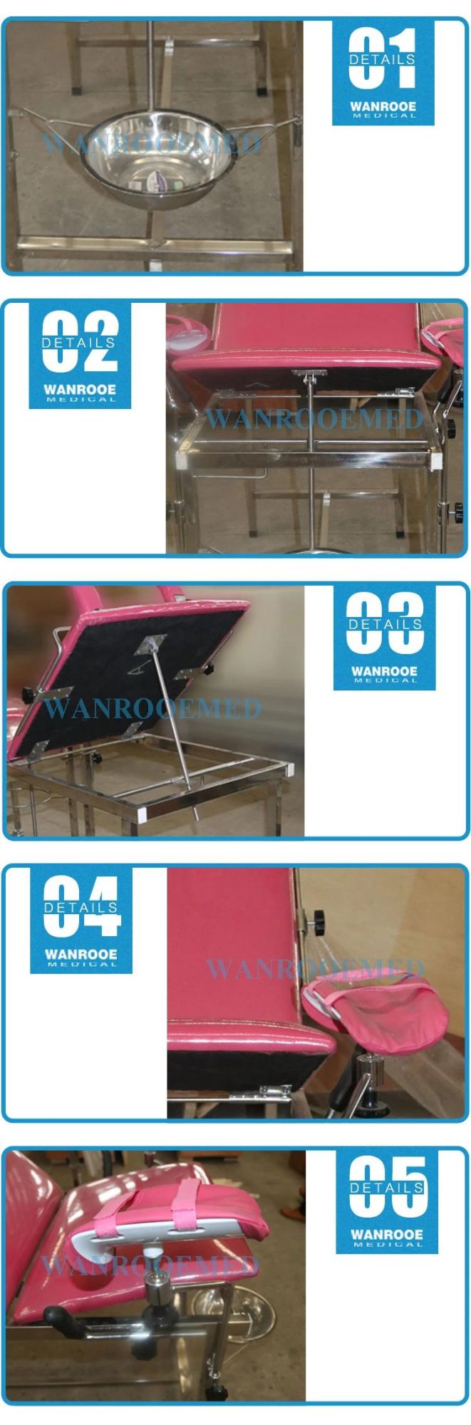 a-2004A Multifunction Manual Gynecological Delivery Obstetric Examining Birthing Bed