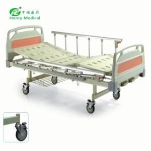Manual 2 Cranks Hospital Bed Patient Bed with Storage Shelf (HR-628)