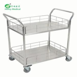Hospital Stainless Steel Surgical Instrument Trolley Medical Trolley (HR-789B)