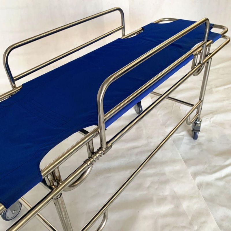 Hospital Patient Trolley Stainless Steel Foldable Emergency Stretcher (RC-B3)