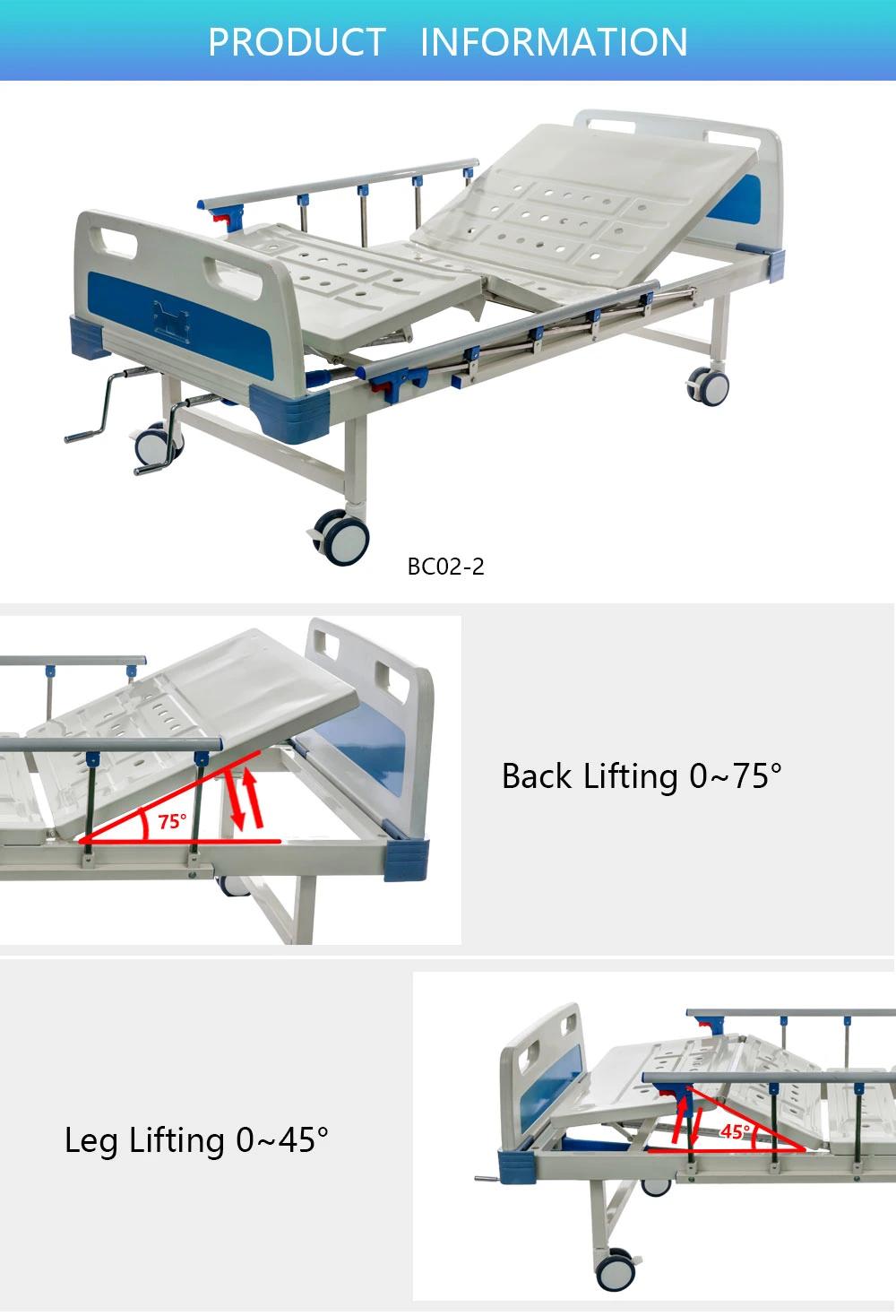 High Quality 2 Cranks Manual Hospital Bed Bc02-2